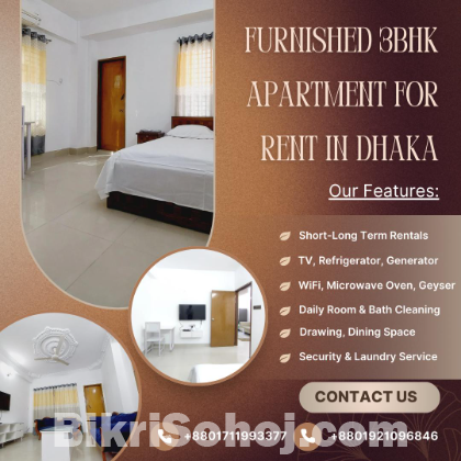 Modern 3-Bedroom Apartment Rent in Bashundhara R/A